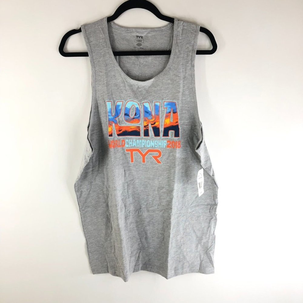 TYR Mens Tank Top Kona World Championship 2018 Graphic Gray L